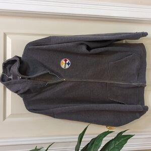 Pittsburgh Steelers Men's Gray Zip-Up Hoodie Size XL